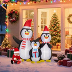 6FT Lighted Christmas Inflatable Decoration, Inflatable Penguin Family, Funny Blow Up Yard Decorations With Built-in LED Lights For Holiday Party Front Yard Lawn Garden Decor - The Premium