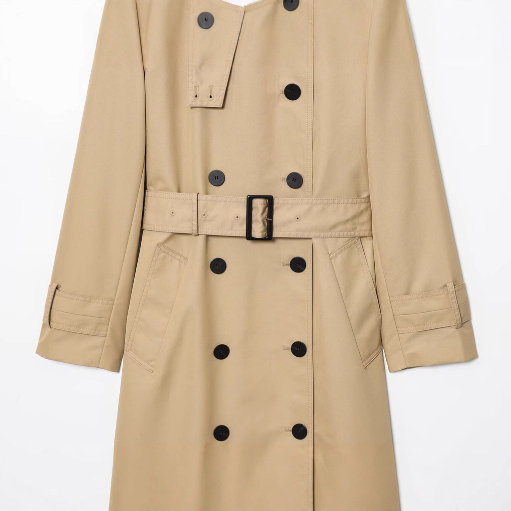 Women's Long Graceful And Fashionable Double Breasted Trench Coat