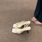 Rhinestone Flower Open Toe High Heel Sandals For Women