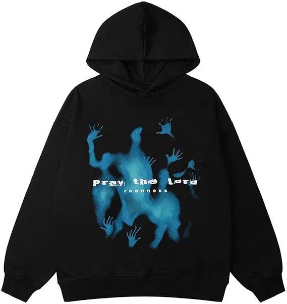 Hip-Hop Street Graffiti Hoodie Retro Casual Sports Brushed Hoody