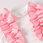 Spring And Autumn Set Pants Sleeveless Bow Children