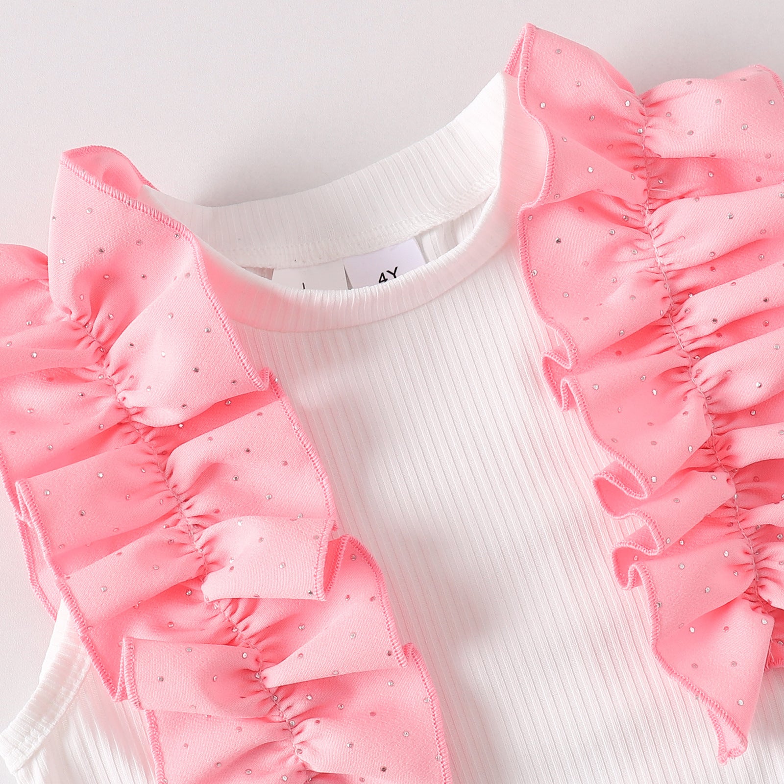 Spring And Autumn Set Pants Sleeveless Bow Children