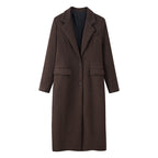 Women's Casual Solid Color Woolen Coat Jacket