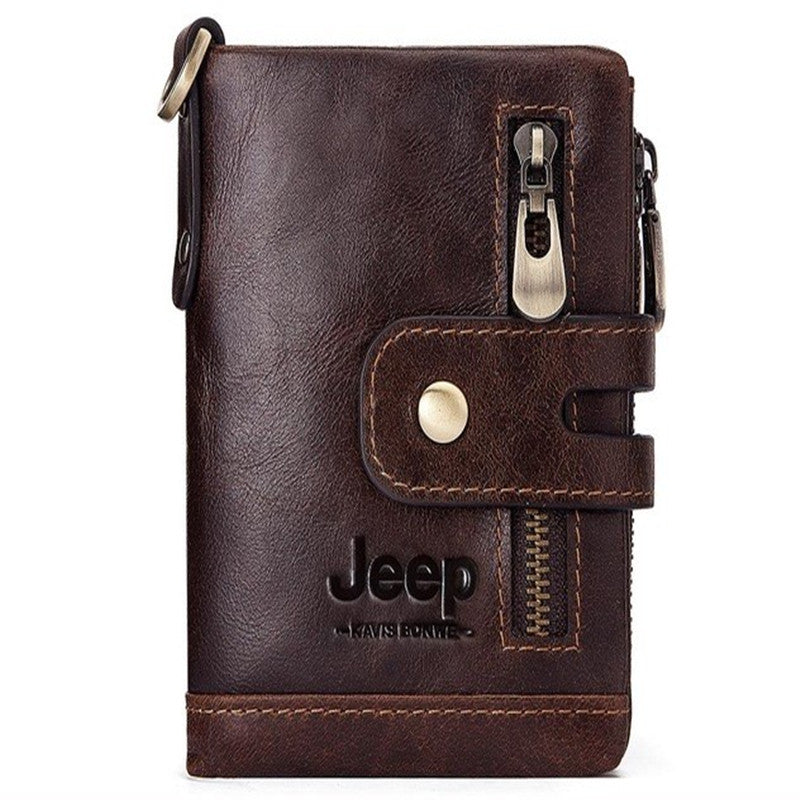 Leather men's wallet coin purse
