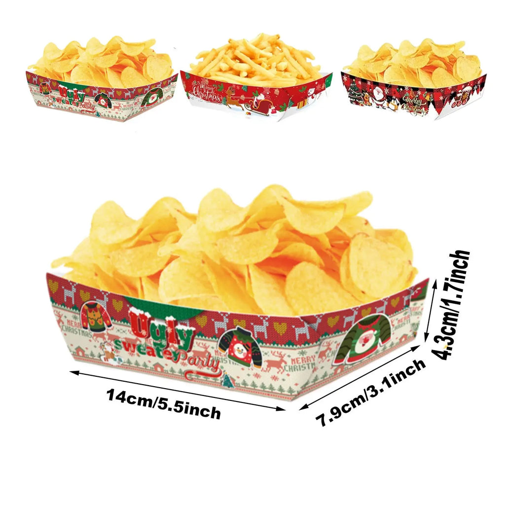 36 Christmas Paper Food Trays - The Premium