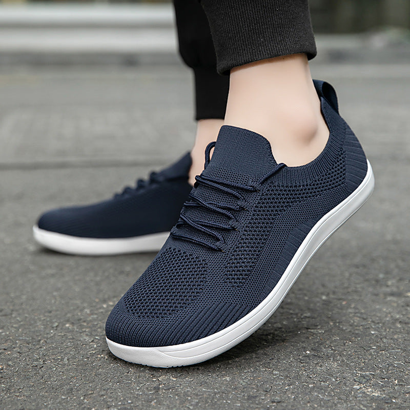 Fly Woven Mesh Breathable Couple Wide Head Wide Last Bare Feet Casual Sneaker