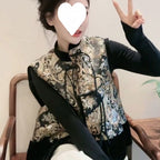 Fashion Tang Suit Retro Top Ethnic Style New Chinese Style Vest