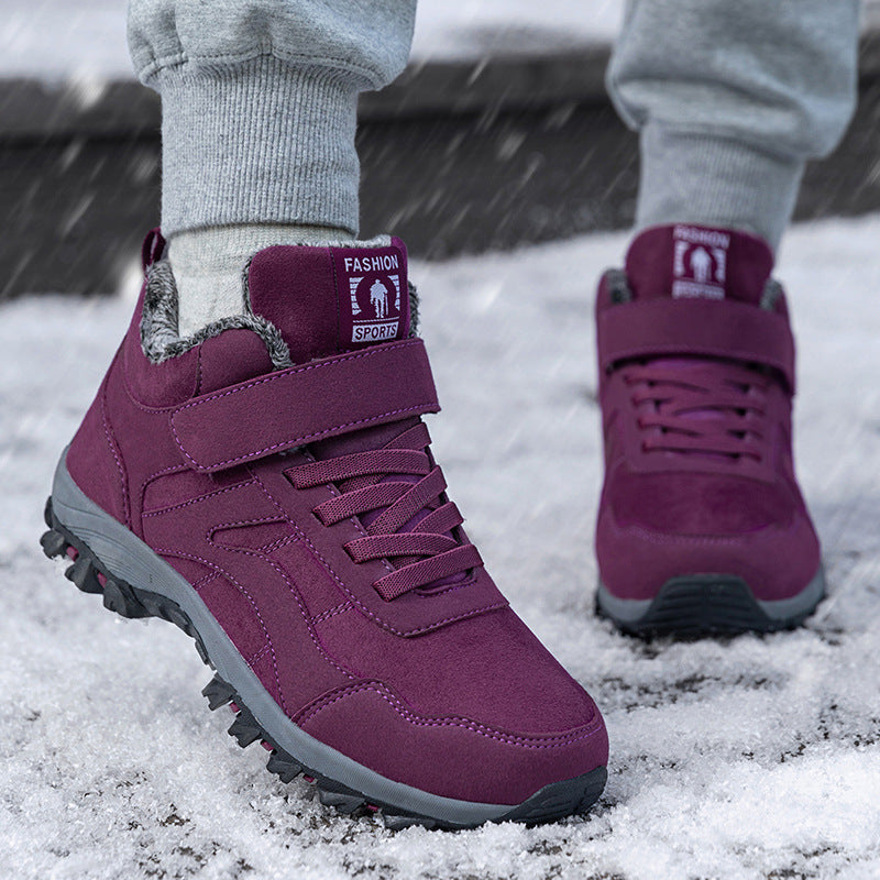 Women's High-top Fleece-lined Walking Shoes