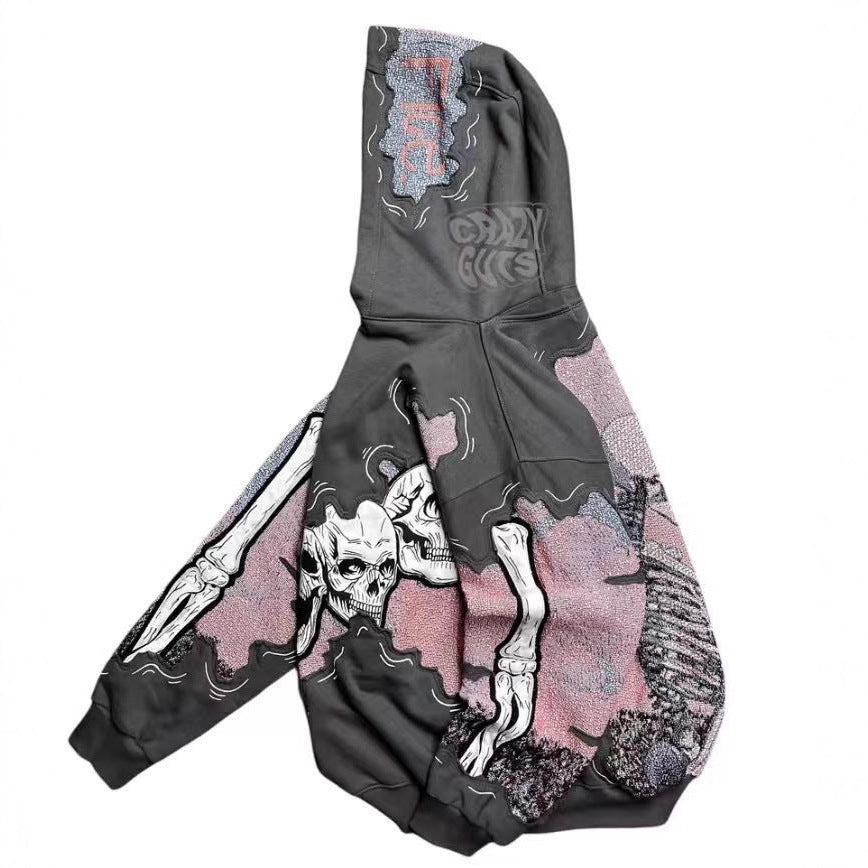 Women's Printed Hooded Long Sleeve Street Fashion Sweatshirt