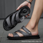 Men's Fashion Casual Outdoor Driving Dual-purpose Leather Beach Sandals