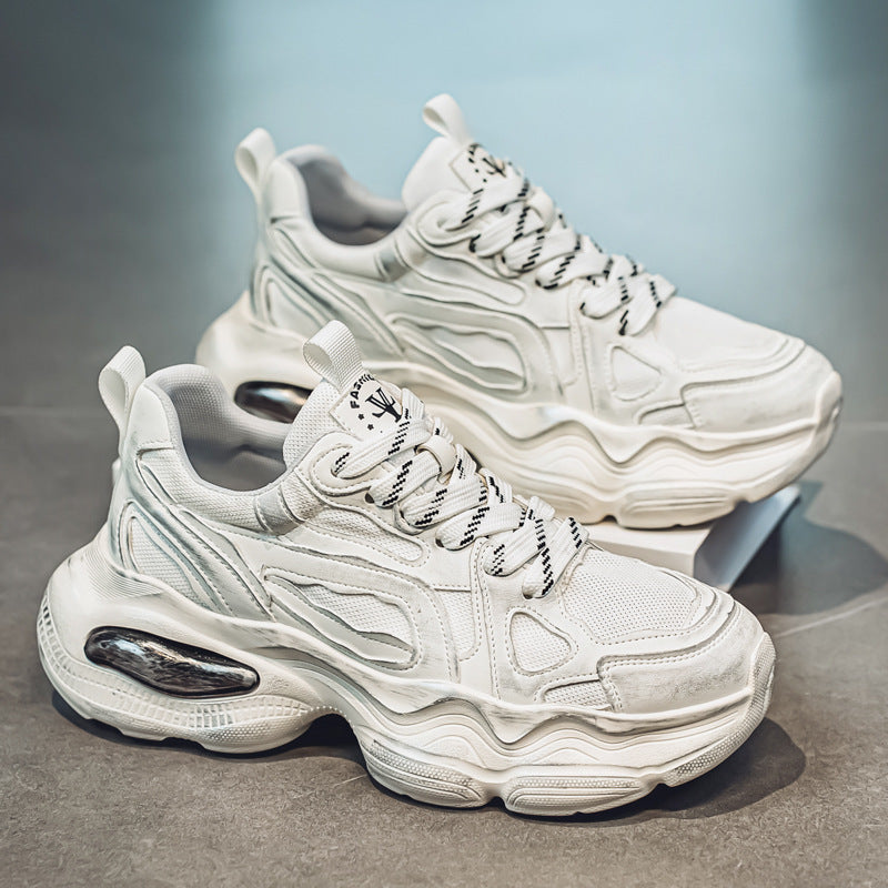 Personalized Brush Color Mesh Casual Height Increasing Men's Sneaker