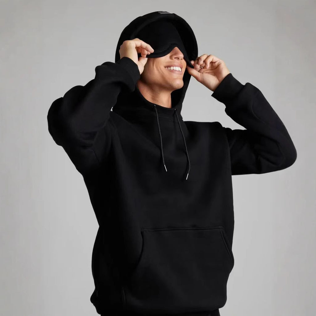 Colorful Couple Hoodie With Drawstring Eye Mask