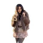 Environmental Protection Fox Fur Hooded Jacket Loose