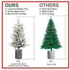 2,3,4,5,6ft PE PVC Decorated Flocking Basin Tree Artificial Christmas Tree - The Premium