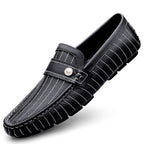 Breathable British Style Black Men's Casual Leather Shoes
