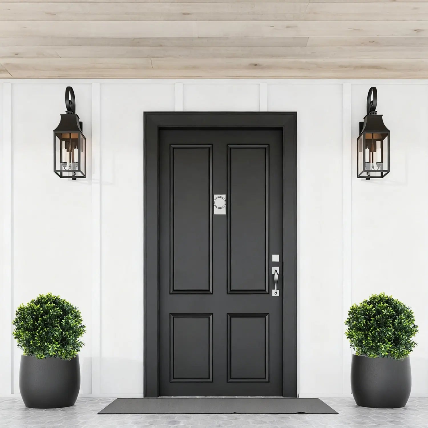 2 Packs Faux Boxwood Ball Trees Artificial Peanut Topiary Tree UV Resistant Artificial Shrubs Fake Plants Evergreen Artificial Bush With Ground Spike For Indoor Outdoor Front Porch Garden - The Premium