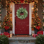 Christmas Cedar Wreath Full Luxe Greenery Holiday Door Festive Pinecone & Berry Accent FBA Shipment - The Premium