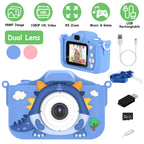 Pink-Blue Options -- 1Pc Dinosaur Kids Selfie Camera Cartoon Camera 48MP 1080P HD Digital Camera With Cartoon Case Card Reader 32G MMC Card For Boys Girls Above Aged 6 Years Old
