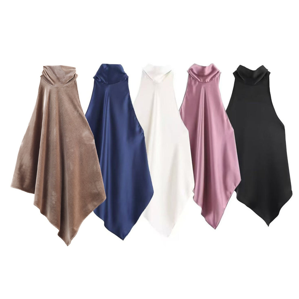 Women's Satin Halter Neck Strap Top