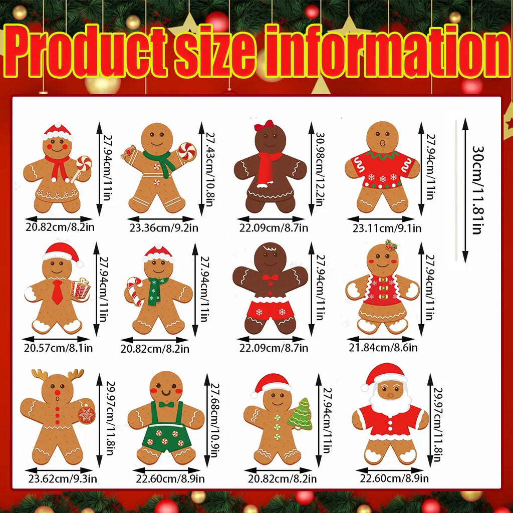 12 Pcs Christmas Gingerbread Man Yard Sign Waterproof Outdoor Xmas Gingerbread Lawn Signs Yard Decoration For Holiday Lawn Yard Patio Walkway Pathway Decor - The Premium
