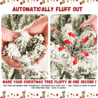 4-foot Flocked Christmas Tree With 350 Tips Made Of Snow-covered PVC And Sturdy Needle Branches, Easy To Assemble With A Stable Metal Base A Realistic Full Holiday Christmas Tree - The Premium