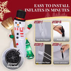 6.2FT Lighted Christmas Inflatable Decoration, Inflatable Snowman Holding Groom, Funny Blow Up Yard Decorations With Built-in LED Lights For Holiday Party Front Yard Lawn Garden Decor - The Premium