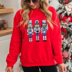 Red Christmas Nutcracker Men's Guard Pattern Pullover
