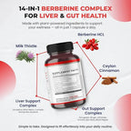 Ultra Herbs Premium Berberine with Cinnamon & Milk Thistle – Liver, Gut & Immune Support, 150 Capsules, USA Made AJ PRIME