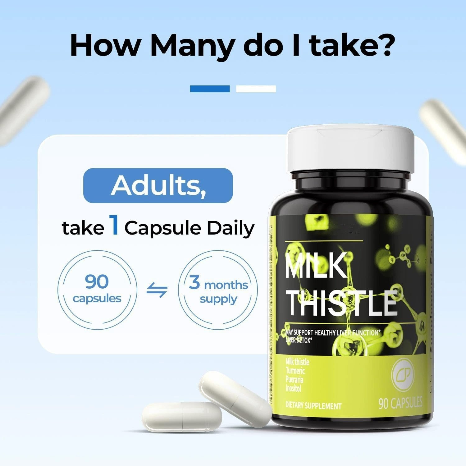 Liver Health Supplement Support Milk Thistle Capsules