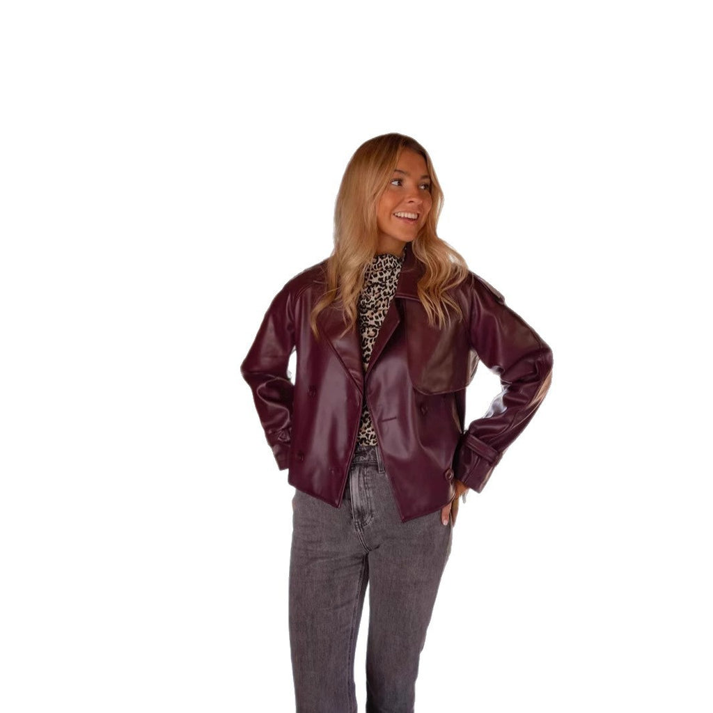 Street Retro High-grade Leather Jacket Short Coat