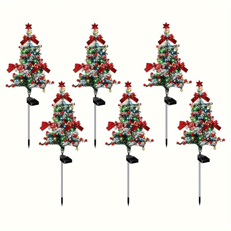 2pcs Solar Christmas Cedar Tree Lights Outdoor Lawn Ground Plug Patio Landscape Balcony Christmas