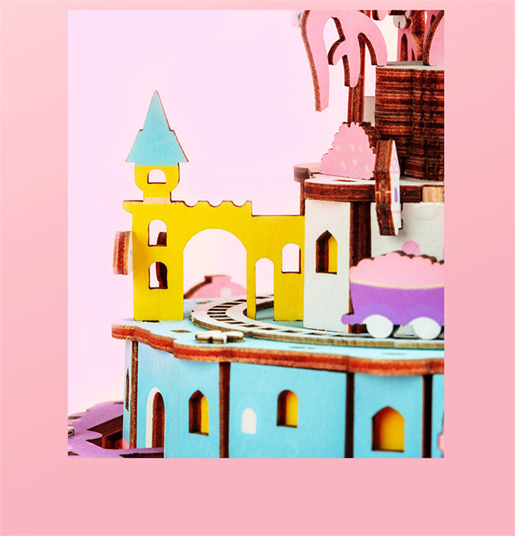 Robotime Holiday Gift 7 Kinds DIY 3D Puzzle Game Assembly Moveable Music Box Toy For Children