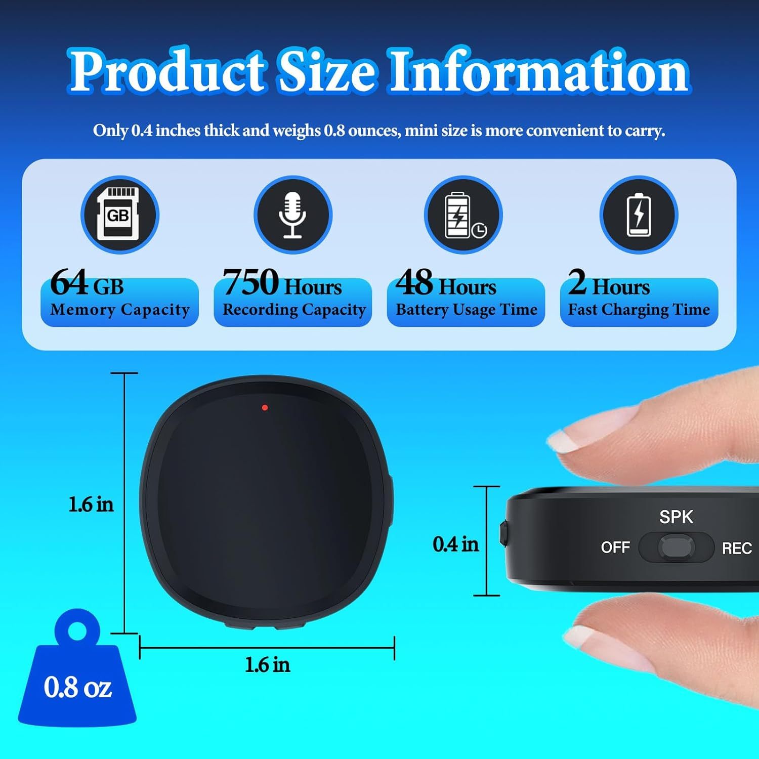 64GB Digital Voice Recorder Voice Activated Recorder For Lectures Meetings, 3-in-1 Portable Audio Recorder Magnetic Tape Recorder Recording Device With Speaker Instant Playback And Headphone Playback
