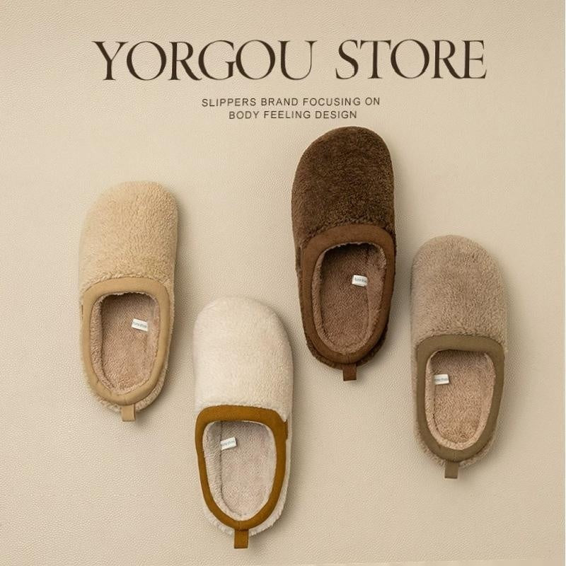 Home Indoor Non-slip Warm Velvet Cotton Slippers