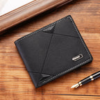 Men's Wallet Short Multi Card Slots Wallet Thin Three Fold Horizontal Soft Leather Wallet