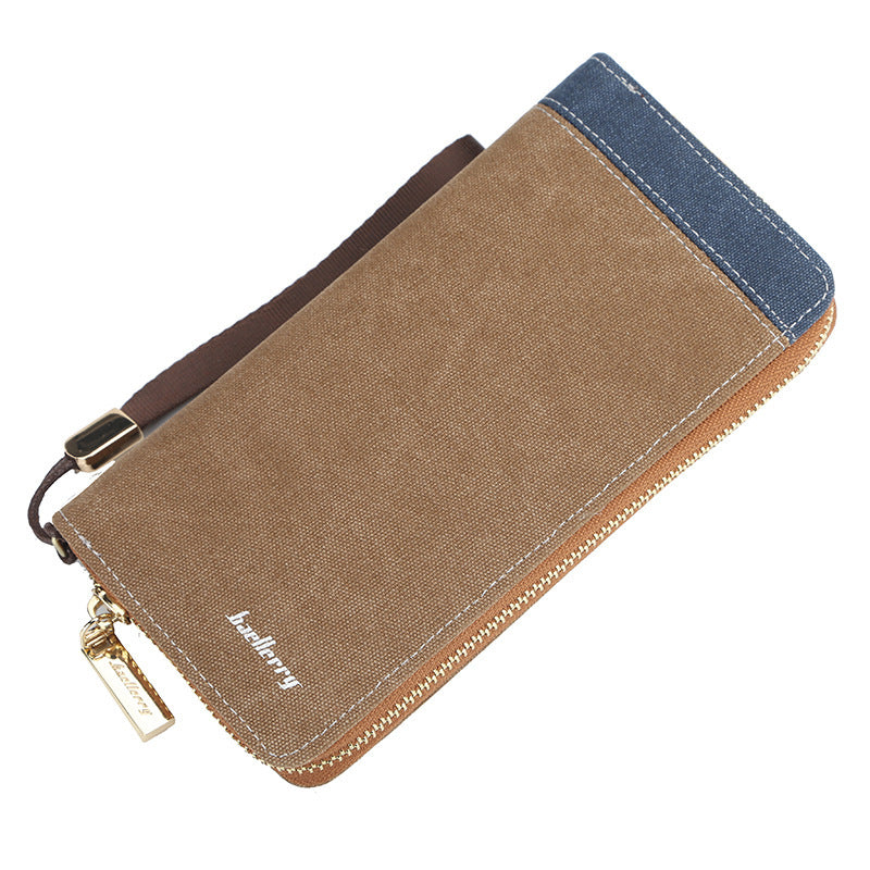 Vintage canvas clutch bag zipper clutch bag