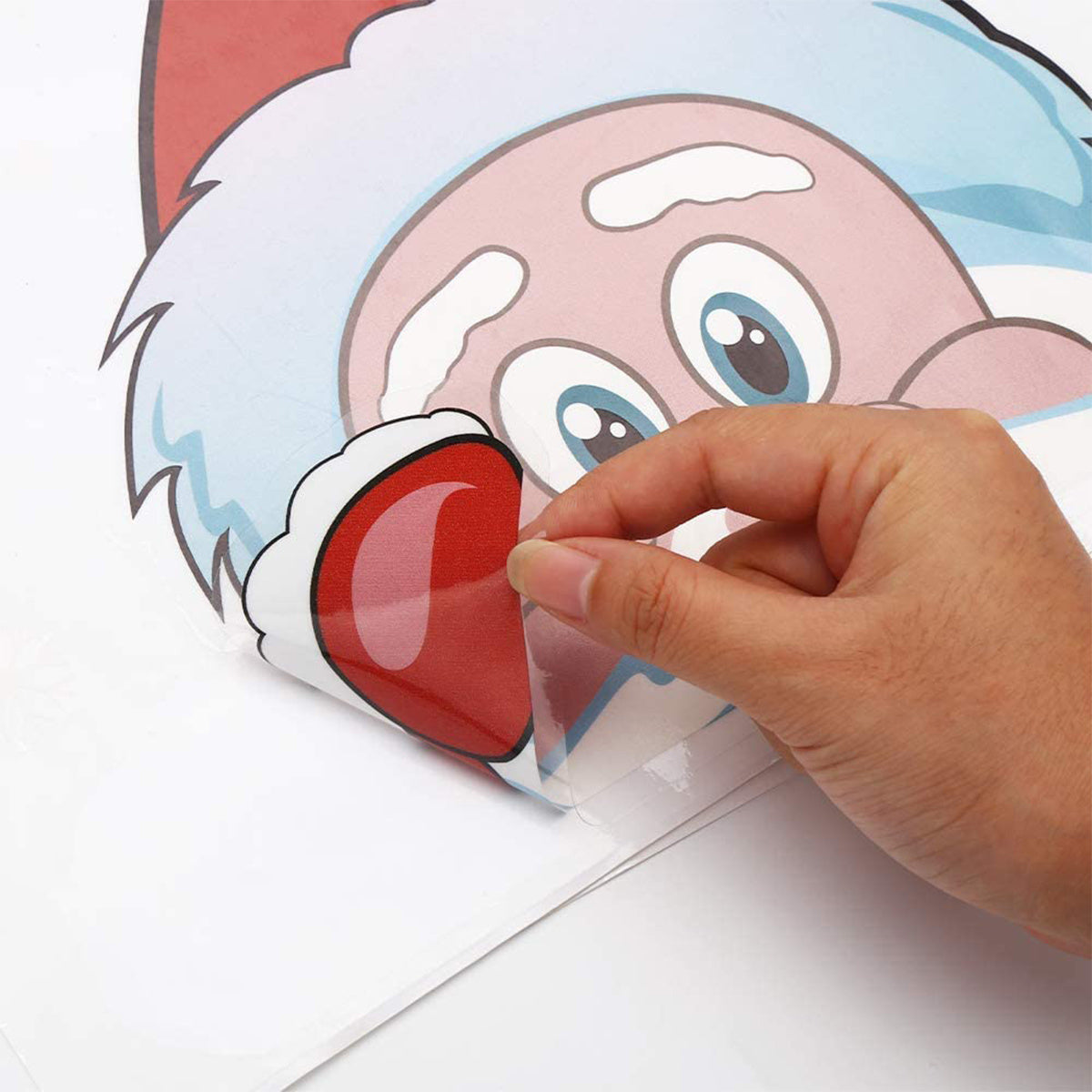 4Sheets Christmas Snowflake Window Clings Stickers For Glass Reusable Double Sided Self Adhesive Static Stickers Xmas Snowflake Reindeer Santa Window Decals Decorations Stickers For Christmas Window D - The Premium