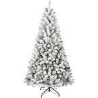 Artificial 4ft Flocked Christmas Tree With 233 PVC Branch Tips, Round Head, Foldable Base For Indoor Holiday Decorating - The Premium