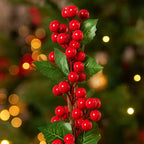 3PCS Set Christmas Door Wreath With Pine Cones & Greenery 13 Red Berry Holly Wreath For Holiday Home Decor FBA Shipment - The Premium