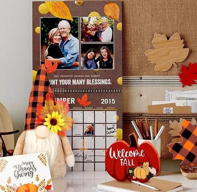 Fall Gnome Tiered Tray Decorations Set Farmhouse Pumpkin Decor Autumn Maple Leaf Table Centerpieces With Fall String Lights Thankgiving Day Fall Greeting Card Autumn Harvest Decorations Clearance Sale - The Premium