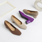 Women's Thick Head Stiletto Knitted Shoes Comfortable And Breathable For Commuting Versatile