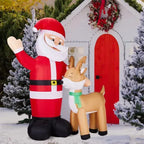 6.3FT Lighted Christmas Inflatable Decoration, Inflatable Santa And Reindeer, Funny Blow Up Yard Decorations With Built-in LED Lights For Holiday Party Front Yard Lawn Garden Decor - The Premium