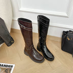 Women's Knee-high Black High-end Martin Boots