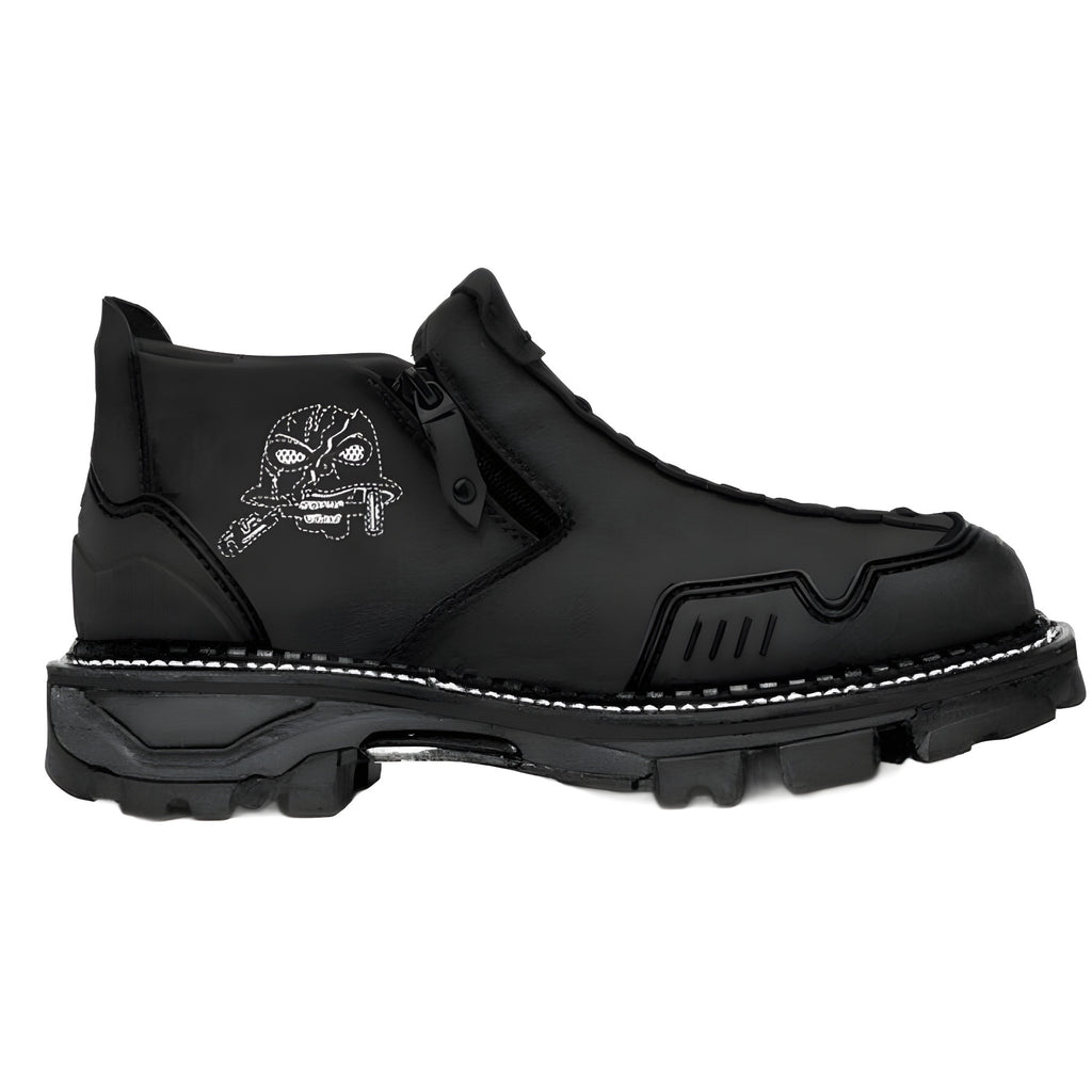 Men's Short Boots Round Toe Large Size Side Zipper Martin Boots