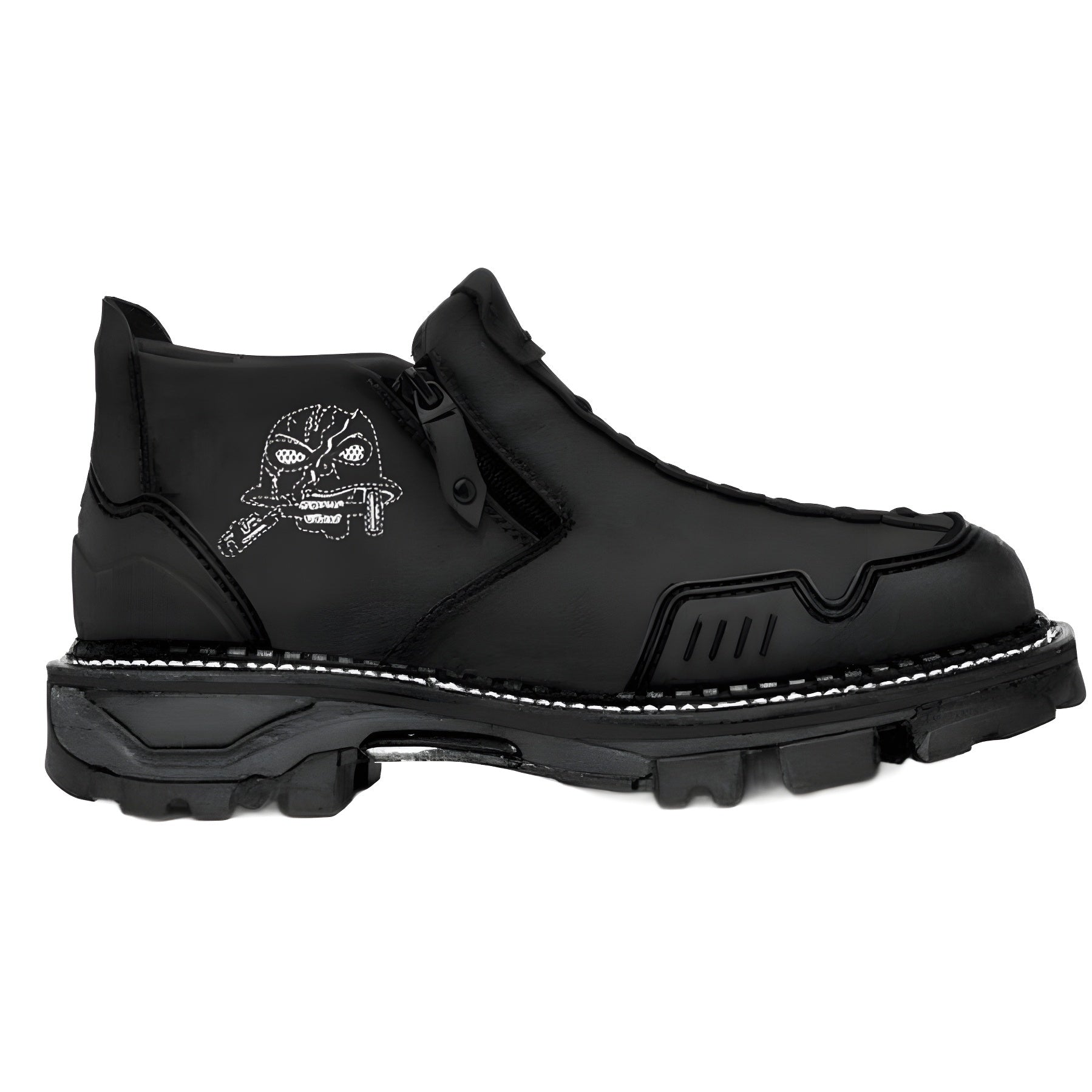 Men's Short Boots Round Toe Large Size Side Zipper Martin Boots