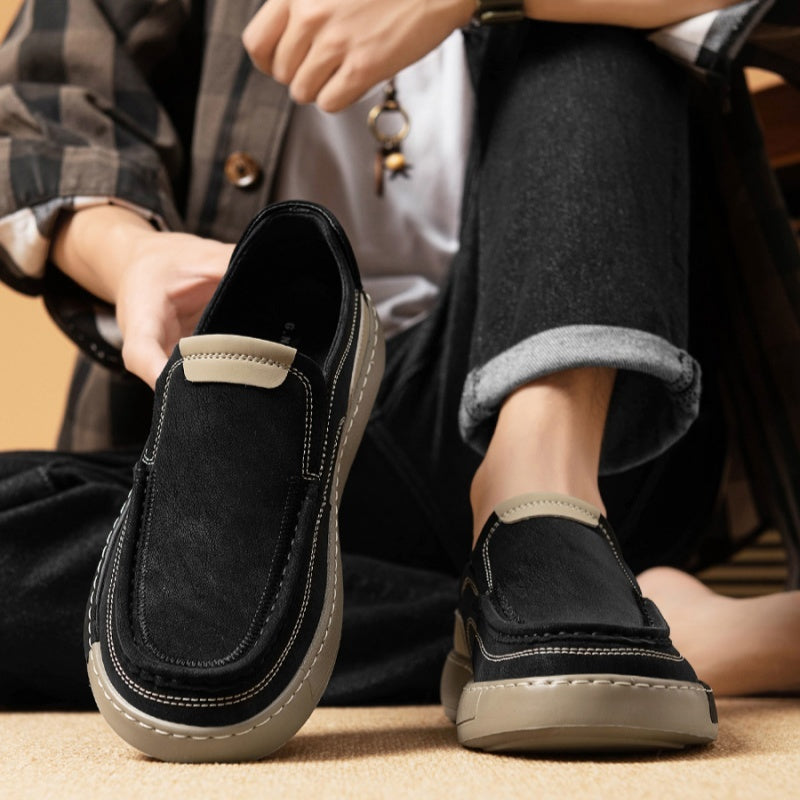 Men's One Pedal Autumn Fashion All-match Casual Leather Shoes