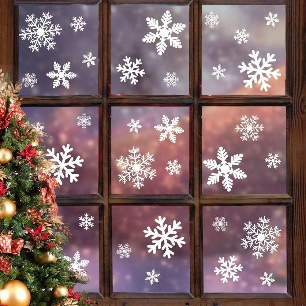 135Pcs Christmas Window Clings Snowflakes Window Decals Static Window Stickers For Christmas Decorations Window Decor Ornaments Xmas Party Supplies Thanksgiving Party Decor -5-Sheet,Christmas - The Premium