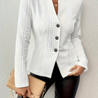 Elegant Slim Button Front Ladies Jacket