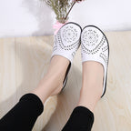 Plus-size Summer Cowhide Peep-toe Half Slippers For Women