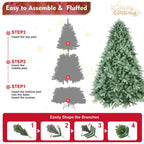 4-foot Blue-green Christmas Tree With 592 PE PVC Branches - Uniquely Full Shape, Hinged Branches For Easy Assembly, Sturdy Metal Base, And Eye-catching Festive Decorations